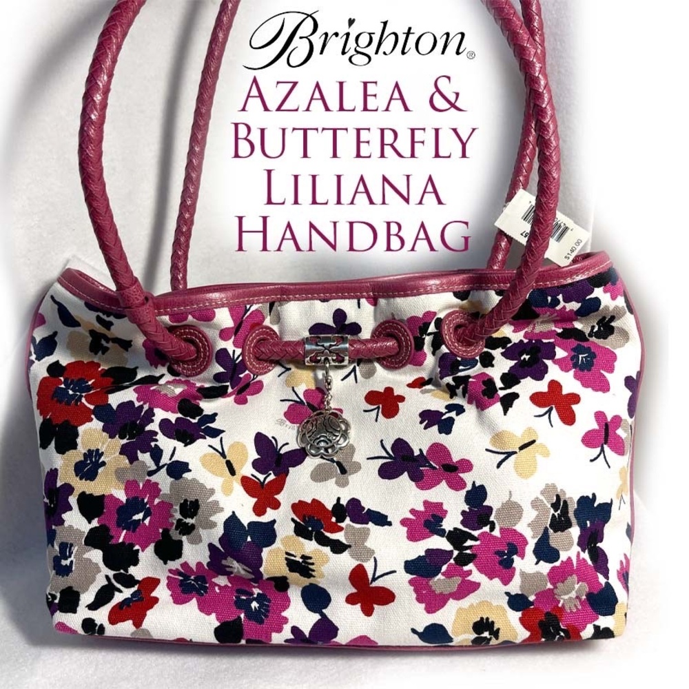 Brighton 𝐍𝐖𝐓 Azalea & Butterfly Liliana Pink and Purple Handbag NEW